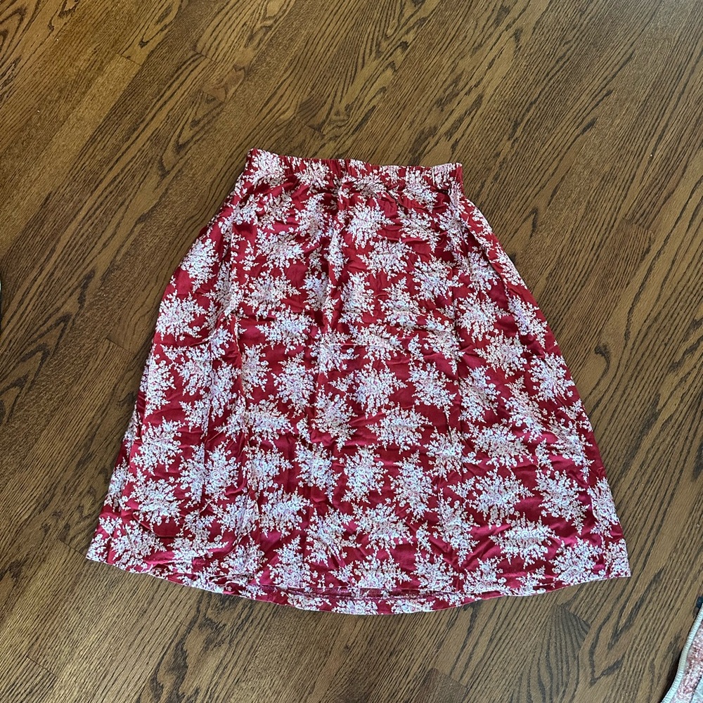 Floral Red Skirt
